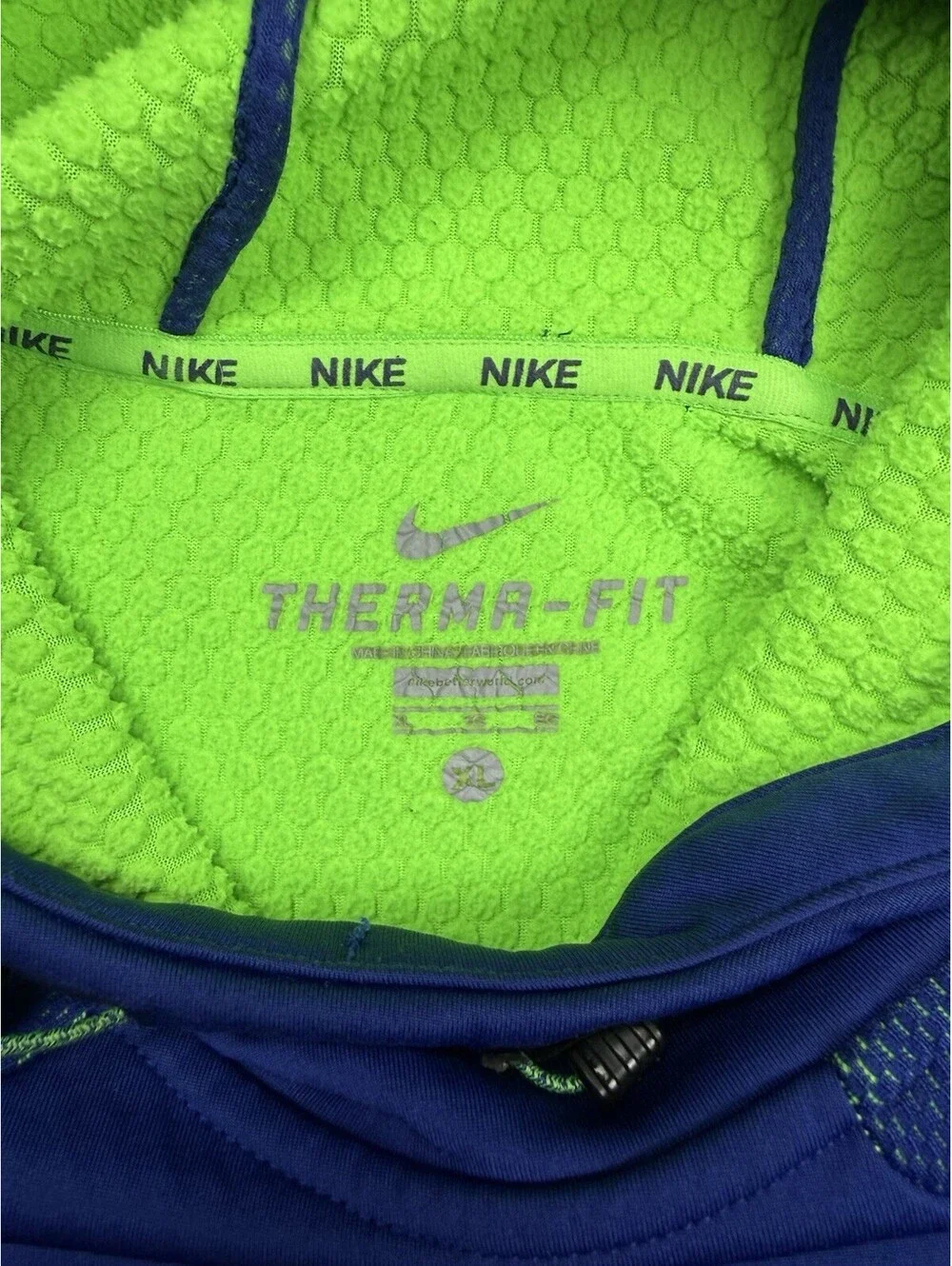 Nike Therma-FIT Pullover Hoodie Mens XL Blue Volt Fleece Athletic Swoosh